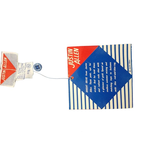 Justin Allen Womens Sz 42 Blue Solid Short Sleeve T-Shirt - Picture 2 of 10